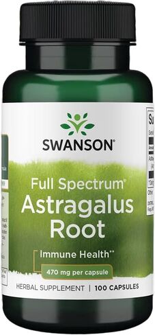 Swanson Astragalus Root - Herbal Supplement Promoting Immune System Support - Natural Formula Supporting Heart & Liver Health - (100 Capsules, 470mg Each) in Saudi Arabia