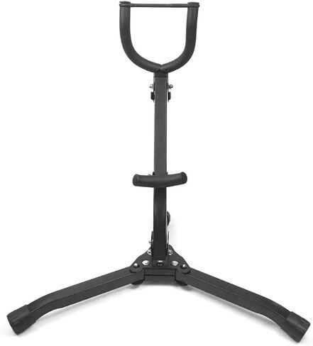 Drfeify Black Metal Saxophone Stand, Adjustable Folding Triangle Base Display Stand, Stable Support for Alto and Tenor Saxophone, Soft Padded Arms, Lock At Bell Mouth Position, Compact in Saudi Arabia