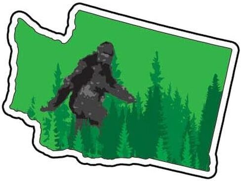 Washington State Bigfoot Sticker Premium Vinyl Big Foot Sasquatch yeti WA Truck Car Decal Vinyl Bumper Sticker Sticks to Any Surface 5" in Saudi Arabia