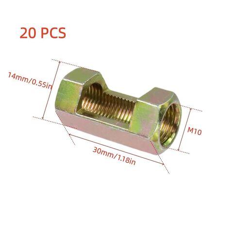 M10 Hex Coupling Nut, Female Thread Connector 30mm Hexagonal Sleeve Nut Rod Bar Stud Tube Joint Slotted Hardware for Lamp Repair DIY,20PCS(Brass) in Kuwait