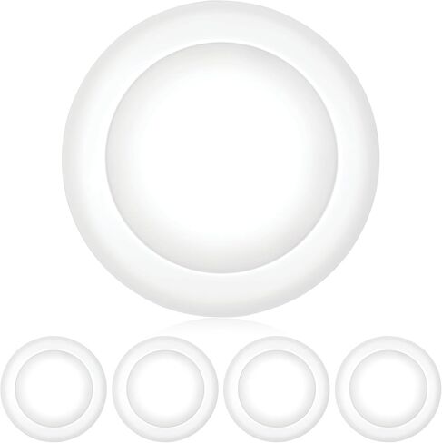 PARMIDA (12 حزمة) 5/6 بوصة ضوء قرص LED قابل للتعتيم سطح فلوش جبل 15 وات، مدرج في قائمة UL، مصابيح السقف التحديثية المريحة، نجمة الطاقة، يتم تركيبها في صندوق التوصيل أو العلبة المريحة، 1050 لومن - 5000 كلفن in Kuwait