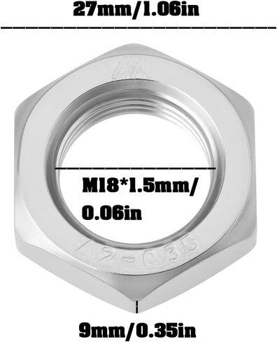 ECSiNG 4Pcs M18x1.5 Hexagon Nuts 304 Stainless Steel Fine Thread Nut 27x9mm for Car Toys Furniture in Saudi Arabia