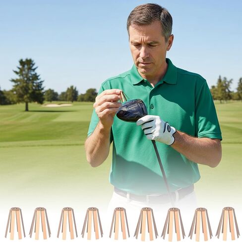 10Pcs Universal Brass Golf Shaft Adapter Shims, Fits .335, .350, .355, .370 Iron Shafts, Golf Ferrules for Golfs Enthusiasts, Professionals in Kuwait