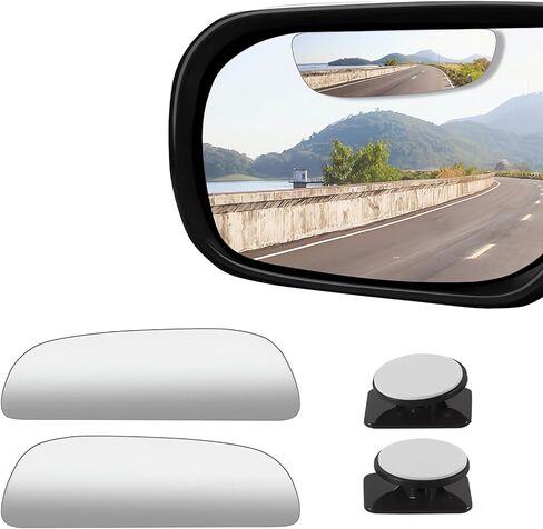 2 pcs Blind Spot Mirrors, 2" Heart Shaped HD Glass Convex 360° Wide Angle Side Rear View Mirror with ABS Housing for Cars SUV and Trucks, Chrome Heart shape, Pack of 2 in Saudi Arabia