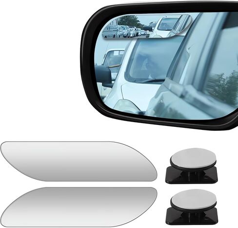 2 pcs Blind Spot Mirrors, 2" Heart Shaped HD Glass Convex 360° Wide Angle Side Rear View Mirror with ABS Housing for Cars SUV and Trucks, Chrome Heart shape, Pack of 2 in Saudi Arabia