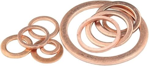 غسالات، غسالة مسطحة، غسالة مسطحة نحاسية M15 حشية مانعة للتسرب القطر الداخلي 15 مم حلقة إغلاق رقيقة T3 أحمر (15 × 18 × 1 (30 قطعة)) in Kuwait