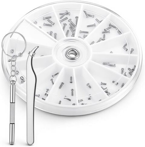 120 Piece Eyeglass Repair Kit Stainless Steel Glasses Screws and Nuts with Precision Screwdriver and Tweezers Universal Eyeglasses Kit Repair Tool for Glasses Sunglasses Watch Jewelry in Saudi Arabia