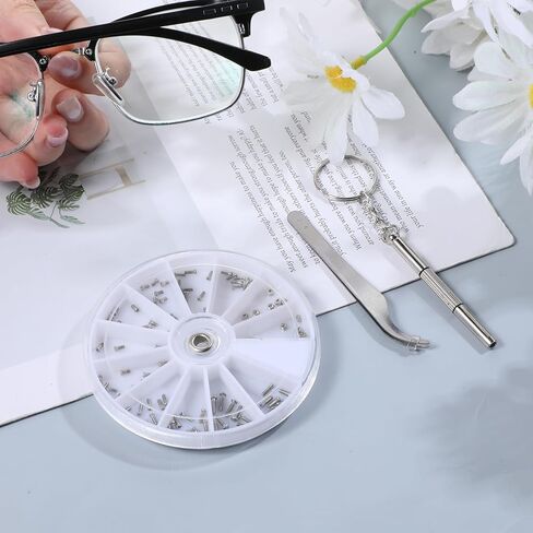 120 Piece Eyeglass Repair Kit Stainless Steel Glasses Screws and Nuts with Precision Screwdriver and Tweezers Universal Eyeglasses Kit Repair Tool for Glasses Sunglasses Watch Jewelry in Saudi Arabia
