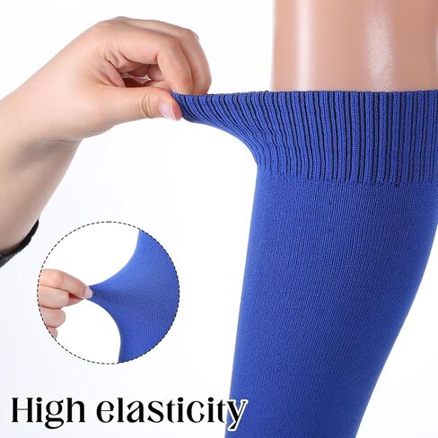 Xthrotsenk 2 Pairs Pre Cut Soccer Socks Soccer Leg Sleeves Sock Football Shin Guard Sleeves Pre Cut Socks for Adult Football Training (Blue, White) in Saudi Arabia