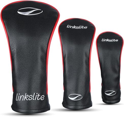 Golf Headcovers Set of 3 Driver, Fairway, Hybrid Waterproof PU Leather Scratch‑Resistant Plush Lining, Premium Gift Box in Kuwait