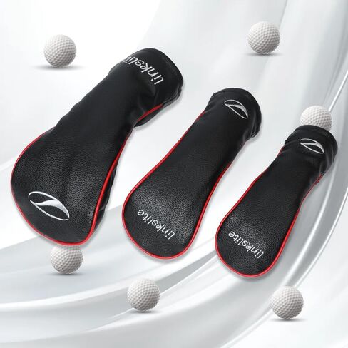 Golf Headcovers Set of 3 Driver, Fairway, Hybrid Waterproof PU Leather Scratch‑Resistant Plush Lining, Premium Gift Box in Kuwait