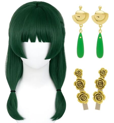 Swooflia Black Short Wig for Men & Cosplay Accessories - Convenient Set Includes Adjustable Wig Cap, Mustache, Tie, Cosplay Wig for Halloween, Costume, Party and Daily Use (Wig-08) in Kuwait