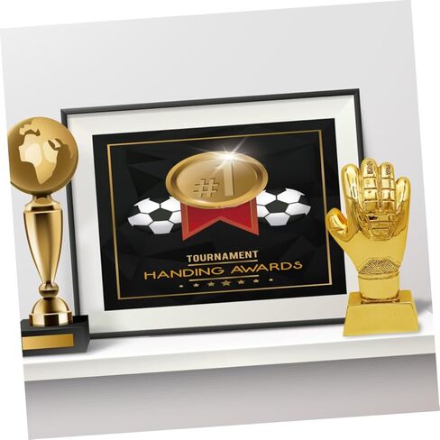 HANABASS Gold Goalie Glove Trophy Goalkeeper Award for Kids Football Competition, Sports Event, Classroom Party Favor in Saudi Arabia