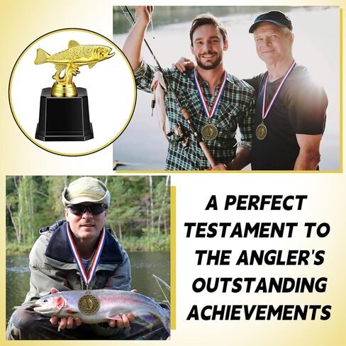 Fumete 6 Pcs Fishing Tournament Prizes 3 Fishing Trophy 3 Fish Award Medals Funny Fishings Gifts for Deep Sea Fishermen Tournaments Match Sports Competition Teams Biggest Catch Recognition in Saudi Arabia
