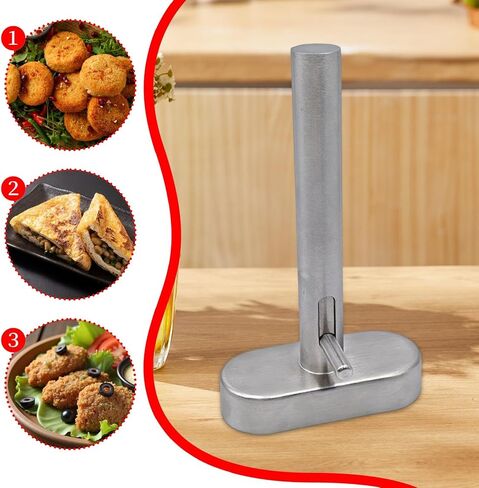 أداة مطبخ صانعة مغرفة الفلافل، وعاء بيضاوي، عملي، سهل التنظيف، مصنوع من الفولاذ المقاوم للصدأ، مقبض مريح in Kuwait