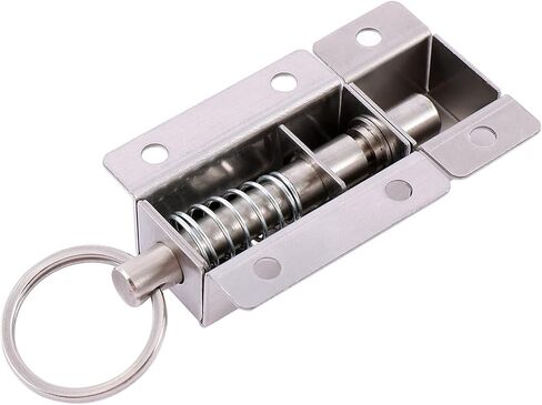 Slide Latch,Gate Bolt Lock,Bolt Sliding Door Lock, 3 Inch Long Stainless Steel Spring Door Latch with Button Slide Lock Barrel Bolt Practical in Saudi Arabia