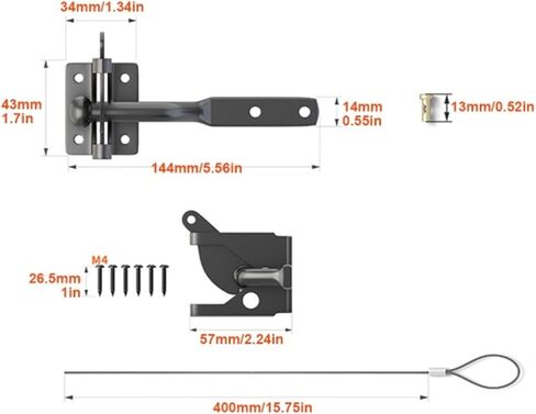 Latch Lock External Wooden Door Multifunction for Garden Self Locking Universal Hardware Gate Latch Security Lightweight in Saudi Arabia