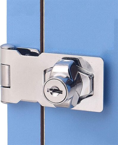 Latch Lock Punch-Free Hasp Latch with Lock Zinc Alloy Door Lock Drawer Locks Letter Box Locker Office Cabinet Security Lock in Saudi Arabia