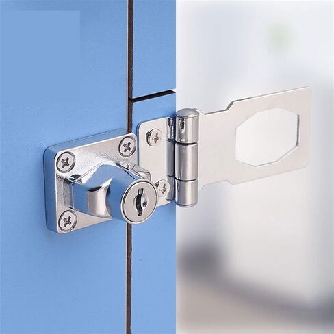 Latch Lock Punch-Free Hasp Latch with Lock Zinc Alloy Door Lock Drawer Locks Letter Box Locker Office Cabinet Security Lock in Saudi Arabia