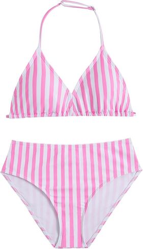 RoseSeek Girls Floral Halter Swimsuit High Waisted Triangle Boho 2 Piece Bikini Bathing Suit Swimwear in Saudi Arabia