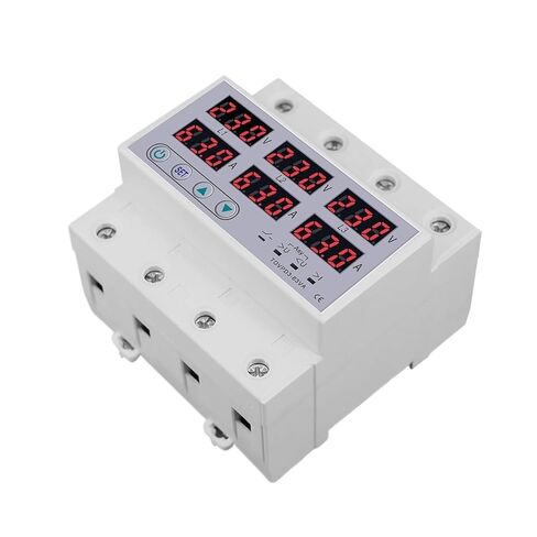 3 Phase 3P+N Voltmeter Ammeter Adjustable Over and Under Voltage Current Limit Protection Monitor Relay Protector(63A with N 3X220V) in Saudi Arabia