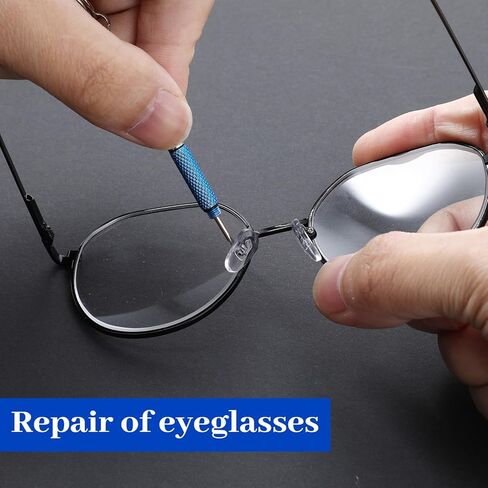4 Pcs Mini Eyeglass Screwdriver, Precision 4 in 1 Glasses Tightening Kit with Keychain for Eyeglass and Watch Repair, Includes Phillips, Flathead, and 2X Hex Tools in Saudi Arabia