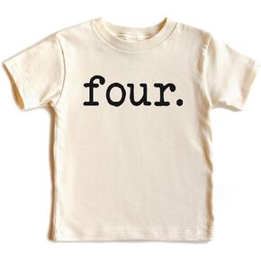 Four Year Birthday Shirt, Ages 4T-5T, Gift for Four Year Old Boys and Girls, 4th Birthday Shirt