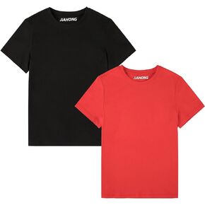 JIAHONG Unisex Kids Short Sleeves T Shirts Soft Crewneck Tee for Boys and Girls (3-12 Years)
