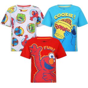 Sesame Street Boys 3 Pack T-Shirt for Toddler and Big Kids