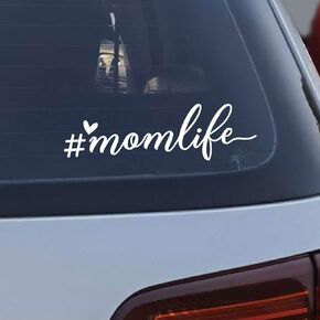 2 x Mom Life Car Decal, Window Decal, Vinyl Decal, Window Sticker, Mom Car Decal, New Car Stickers, Vinyl Decal Car Accessories, Laptop Sticker - 7 Inches (Holographic)