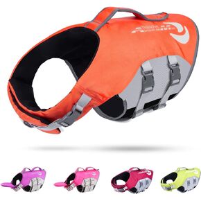 ThinkPet Dog Life Jacket, Reflective Lifesaver with Rescue Handle, Adjustable Floating Vest,High Buoyancy Aid Dog Saver Small Pink