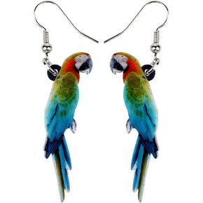 Acrylic Scarlet Macaw Parrot Earrings Dangle Jewelry Hawaii Bird Earrings for Women Girls Anime Summer Gifts