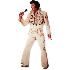 Elvis Clock Swinging Legs White Jumpsuit
