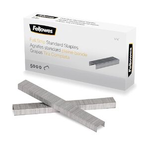 Fellowes 5010801 Standard Staples for Desk Stapler, ¼" Length, 210/Strip, 5,000/Box