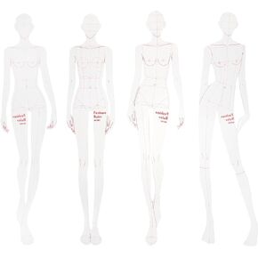 ULTNICE Fashion Drawing Template Ruler Set, Woman Sewing Humanoid Patterns Design Clothing Measuring French Curve Rulers for Women Sewing Patchwork