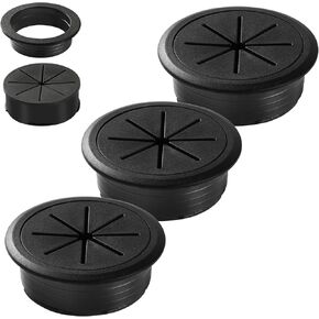 Desk Grommet 2 Inch (50 mm) 3 Pieces, Desk Hole Cover for Cables Black, Desk Hole Grommet ABS Plastic, Desk Cord Hole Cover for Wires Cables Through The Countertop by XIOGZAXI