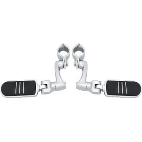 FOVPLUE 1", 1.25" Highway Footpegs,Adjustable Highway Peg for Harley Touring Softail Dyna Sportster Honda Kawasaki Suzuki Yamaha Indian Victory with 1", 1-1/4",22-35mm Engine Guards/Tubing,Chrome