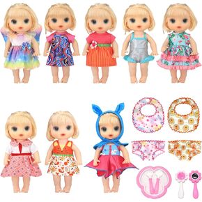 SOTOGO 17 Pieces Doll Clothes Outfits for Alive Baby Doll Clothing Fits 13 14 14.5 Inch American Doll Clothes and Accessories