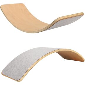 Wooden Balance Board Wobble Board, Curvy Rocker Board for Yoga and Exercise Swing Boards Indoor & Outdoor