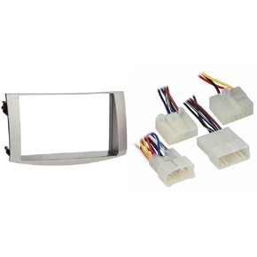 Metra 95-8215S Double DIN Dash Kit for Select 2005-2010 Toyota Avalon Vehicles (Silver) and Metra 70-8215 Wiring Harness for 2005-2006 Toyota Avalon
