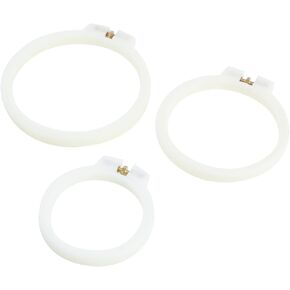HNGSON 3 Size Embroidery Hoop Set Plastic Embroidery Frame Cross Stitch Hoop Circle Embroidery Hoops Ring for Embroidery, Cross Stitch, Sewing
