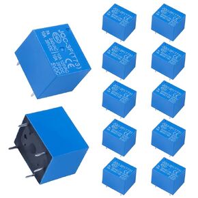 12Pcs JQC-3F 5V SPST Power Relay Module PCB Type DC 5 Volt Coil 5 Pins Mini SPST Power Coil Relay Electric Circuit Protection DC Power Relay