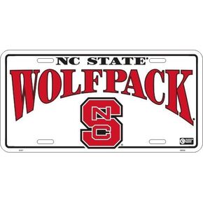 Hangtime NC State Wolfpack Embossed Metal auto tag