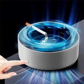 Smokeless Ashtrays for Cigarettes Indoor, 2-in-1 Air Purifier Multifunctional Smokeless Ashtray Home Ashtrays Portable Ash Tray for Home Indoor Office (Green)