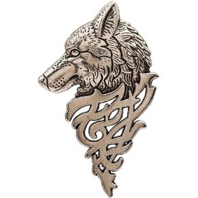 Suit Animal Brooch Pin for Men Wolf Head Lapel Brooch Gentlemans Premium Brooch Vintage Decorative Pins Clothing Accessories Boyfriend Birthday Gift