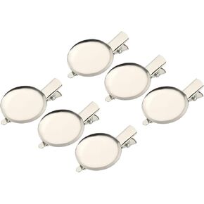 MECCANIXITY Brooch Clasp Clip Pins Disc Base 30mm Blank Round Trays for ID Badges Name Cards Tags DIY Craft, Silver Tone, 20pcs
