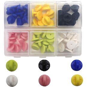 Pin Backs Locking Pin Backings Keepers Butterfly Clutch Pin Lock Clasps Holder Pin Fasteners Cap PVC Rubber Badge Brooch Pin Safety Keep 60 Pack