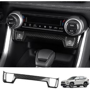 for Toyota RAV4 2023-2019 Gear Shift Knob Cover Carbon Fiber Grain Interior Protective Gear Shift Trim for Toyota Highlander 2023-2020