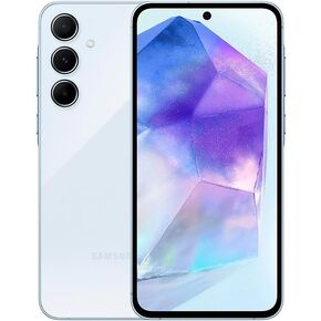 Samsung Galaxy A55 5G + 4G LTE (256GB + 8GB) (Tmobile Mint Tello & Global) Unlocked Latin America Warranty SM-A556E/DS 6.6" 120Hz 50MP Triple + (25W Wall USB Charger) (Awesome Iceblue Latin Bands)