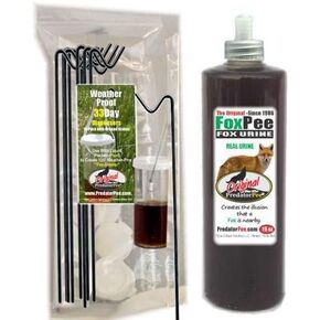 Original Fox Urine - Territorial Marking Scent - 16oz Bottle Combo with 33 Day Dispensers
